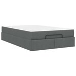 vidaXL Cadre de lit avec matelas Gris foncé 120 x 190 cm tissu