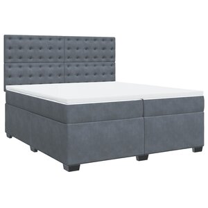 vidaXL Sommier à lattes de lit et matelas Gris foncé 200x200cm Velours