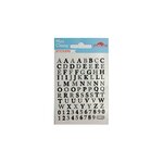 92 Autocollants - Alphabet - Noir & Argenté - Paillettes - 1 8 cm