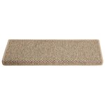 vidaXL Tapis d'escalier autocollants 15 Pièces 65x21x4 cm Beige foncé