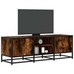 vidaXL Meuble TV chêne fumé 120x35x41 cm bois d'ingénierie et métal