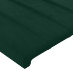 vidaXL Tête de lit à LED Vert foncé 203x16x78/88 cm Velours
