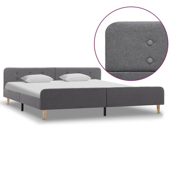 vidaXL Cadre de lit Gris clair Tissu 180 x 200 cm