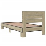 vidaXL Cadre de lit chêne sonoma 100x200 cm bois d'ingénierie et métal