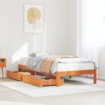 vidaXL Cadre de lit avec tiroirs sans matelas cire marron 90x200 cm