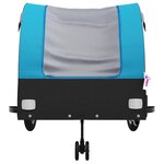 vidaXL Remorque de vélo noir et bleu 45 kg fer