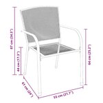 vidaXL Set de jardin 3 pièces en acier anthracite