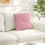 vidaXL Coussin de Dos Rose 50 x 45 cm Tissu en velours côtelé