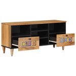 vidaXL Meuble TV Naturel 100 x 33 x 46 cm Bois de mangue massif