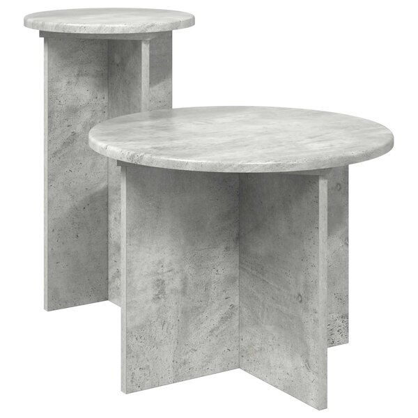 vidaXL Ensemble de tables d'appoint 2 pièces Gris béton Ø 45 x 35 cm