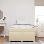 vidaXL Cadre de lit avec matelas avec matelas Crème 120 x 200 cm tissu