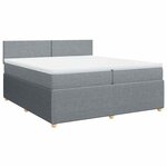 vidaXL Sommier à lattes de lit avec matelas Gris clair 200x200cm Tissu
