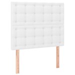 vidaXL Sommier à lattes de lit avec matelas Blanc 100x200cm Similicuir