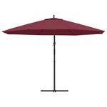 vidaXL Parasol en porte-à-faux avec mât en aluminium 350 cm Bordeaux