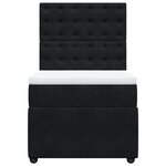 vidaXL Sommier à lattes de lit avec matelas Noir 90x190 cm Velours