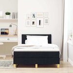 vidaXL Lit à ressorts avec coussin Noir 120 x 200 cm tissu