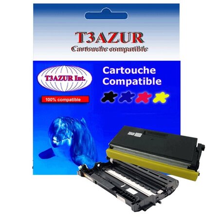 Kit Tambour+Toner compatibles avec Brother TN3170, TN3280, DR3100, DR3200 pour Brother MFC8480DN, MFC8800DN - T3AZUR