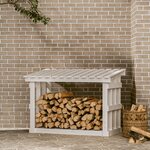 vidaXL Support pour bois de chauffage Blanc 108x64 5x77 cm Bois de pin