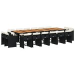 vidaXL Ensemble à manger de jardin 17 Pièces coussins noir résine tressée