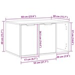 vidaXL Meuble de bac à litière pour chat chêne artisanal 60x40x40 cm