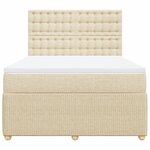 vidaXL Sommier à lattes de lit avec matelas Crème 140x200 cm Tissu