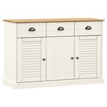 vidaXL Buffet avec tiroirs VIGO 113x40x75 cm blanc bois massif de pin