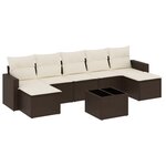 vidaXL Salon de jardin 8 Pièces avec coussins marron résine tressée