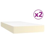 vidaXL Sommier à lattes de lit avec matelas Crème 200x200cm Similicuir