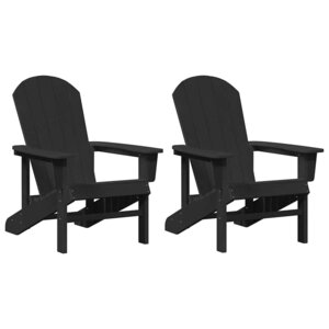 vidaXL Mobilier de jardin lounge 2 Pièces Noir 74 x 82 x 90 cm