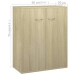 vidaXL Buffet Chêne sonoma 60x30x75 cm Bois d'ingénierie
