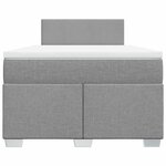 vidaXL Sommier à lattes de lit et matelas gris clair 120x190 cm tissu