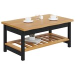 VidaXL Table basse EKAI Noir 100 x 60 x 45 5 cm Bois de pin massif