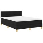 vidaXL Lit à ressort LED avec bandes LED Noir 140 x 190 cm tissu