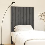 vidaXL Tête de lit murale Gris 95 5x3x110 cm Bois massif de pin