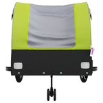 vidaXL Remorque de vélo noir et vert 45 kg fer