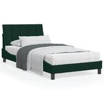 vidaXL Lit avec matelas Hanko vert foncé 100x200 cm velours