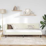 vidaXL Cadre de lit d'angle avec tête de lit Crème 80 x 200 cm Velours