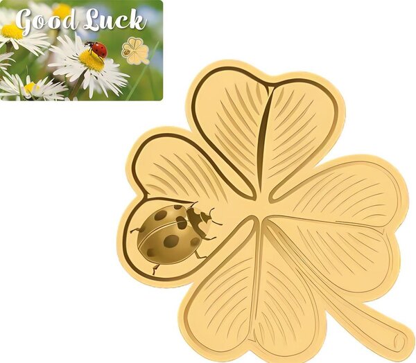 Pièce de monnaie en Or 3000 Francs g 0.031 (1/1000 oz) Millésime Gold Gift GOOD LUCK 1/1000