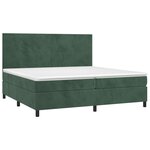 vidaXL Sommier à lattes de lit avec matelas LED Vert foncé 200x200 cm