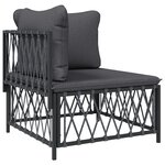 Salon de jardin meuble d'extérieur ensemble de mobilier avec coussins 5 pièces anthracite acier 02_0018296