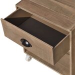 vidaXL Table de chevet 2 pièces Bois massif Marron