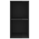 Vidaxl meuble tv mural noir brillant 37x37x72 cm aggloméré