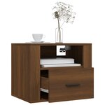 vidaXL Table de chevet murale Chêne marron 50x36x40 cm