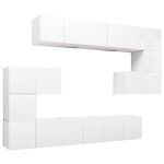 vidaXL Ensemble de meubles TV 10 Pièces Blanc Bois d'ingénierie