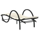 vidaXL Chaises longues lot de 2 avec table noir résine tressée