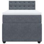 vidaXL Sommier à lattes de lit et matelas Gris foncé 90x200 cm Velours