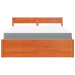 vidaXL Lit avec tiroirs/matelas cire marron 160x200 cm bois massif pin