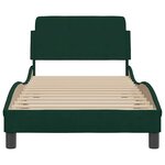 vidaXL Cadre de lit Dover vert foncé 90x190 cm velours