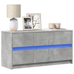 vidaXL Meuble TV avec LED gris béton 100x34x50 cm bois d'ingénierie