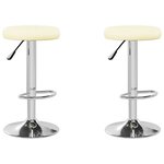 vidaXL Tabourets de bar lot de 2 crème similicuir